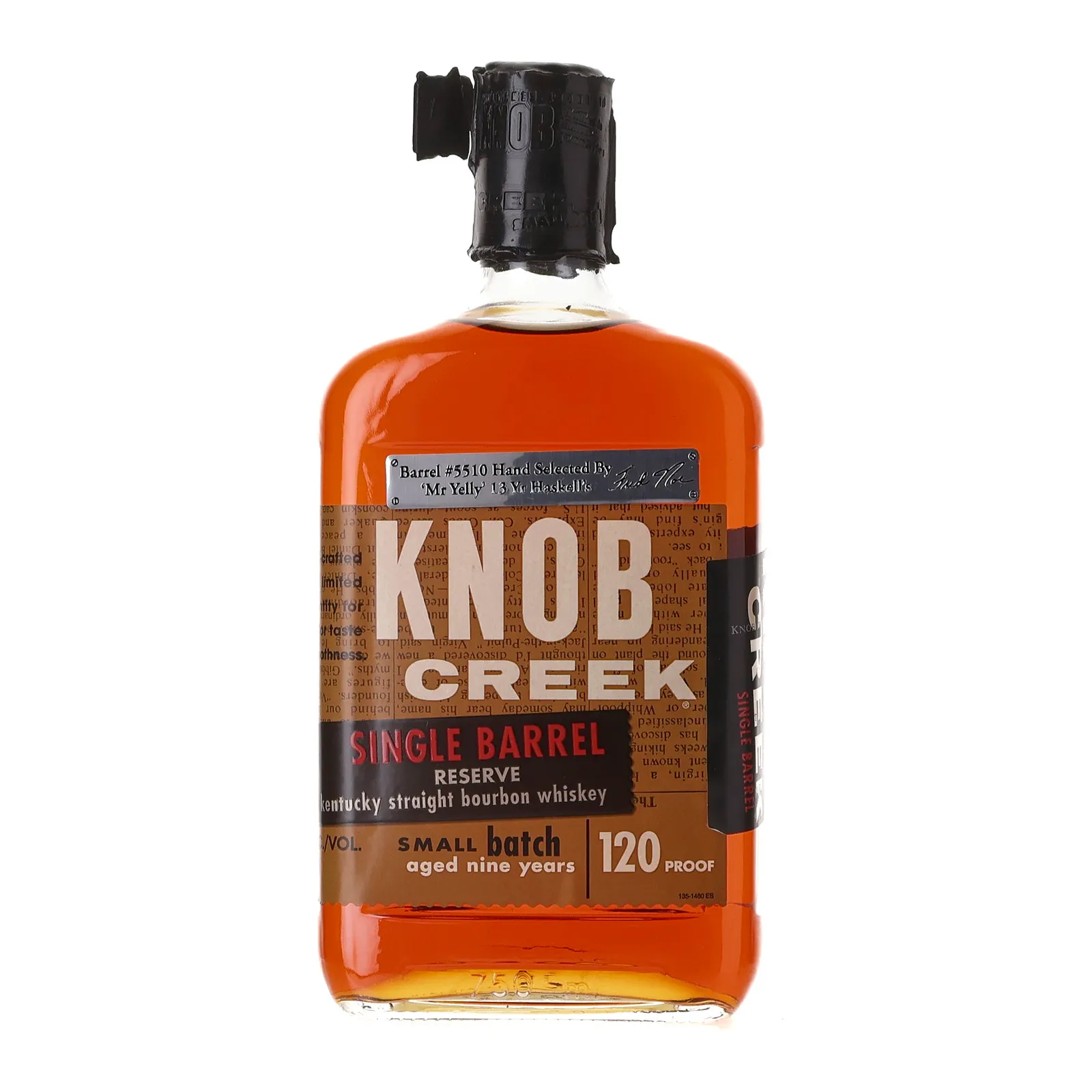 Knob Creek Single Barrel Reserve 9 Year Old, Cask #5510, 60% whisky bottle