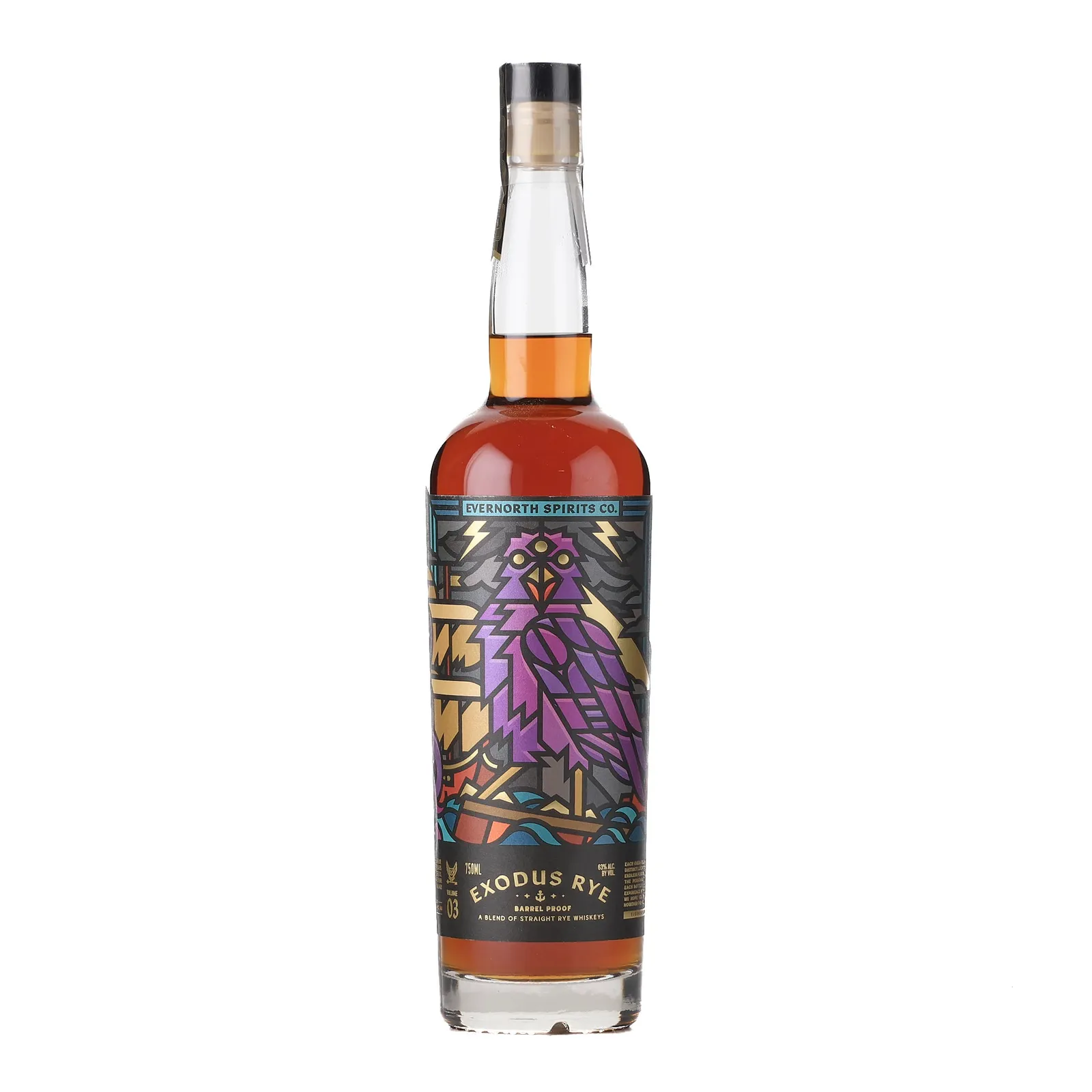 Evernorth Spirits Exodus Rye Volume 03 Barrel Proof 6 Year Old, Volume 03, Evernorth Spirits, 63% whisky bottle