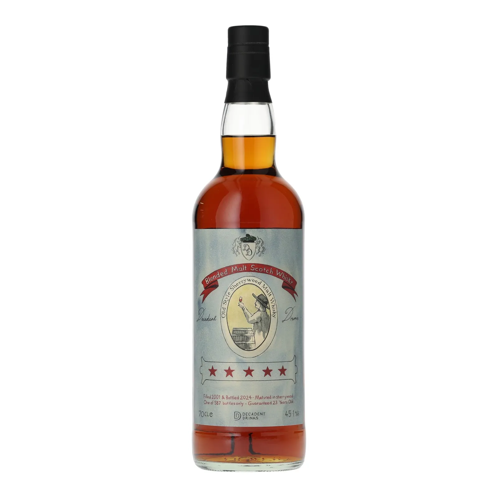Decadent Drams Old Style Sherrywood Blended Malt 23 Year Old, Sherry & Refill Ardbeg Butt Cask, 2001, Decadent Drinks, 45.1% whisky bottle