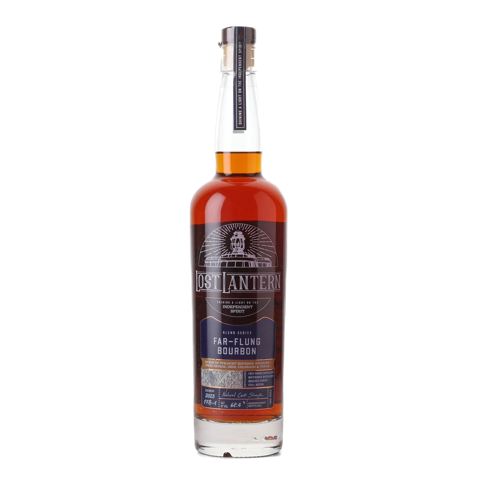 Lost Lantern Far-Flung Bourbon 3 Year Old, New Oak Cask, Batch No. FFB-1, 2023, 68.4% whisky bottle