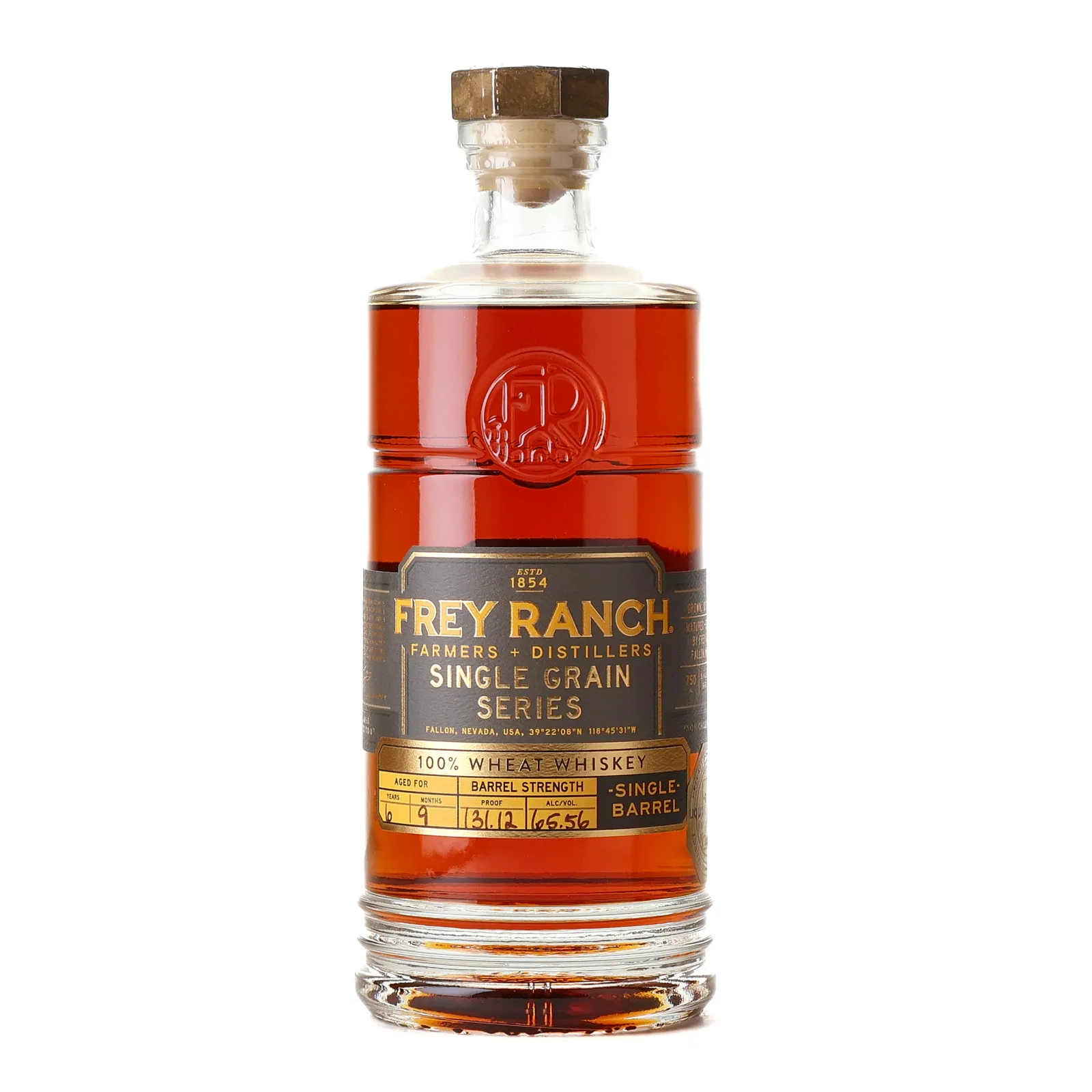 Frey Ranch Single Grain Series 100% Wheat Whiskey Private Barrel Selection 6 Year Old, 65.56% whisky bottle
