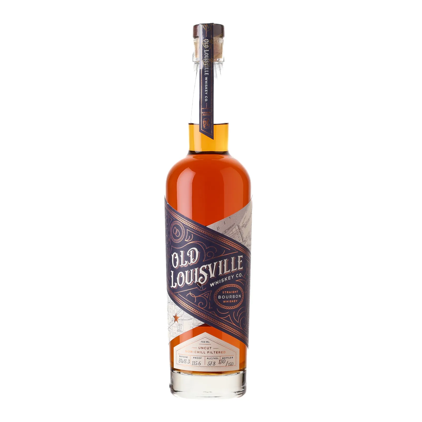 Old Louisville Barrel Proof Bourbon, Batch No. BWS3, 57.8% whisky bottle