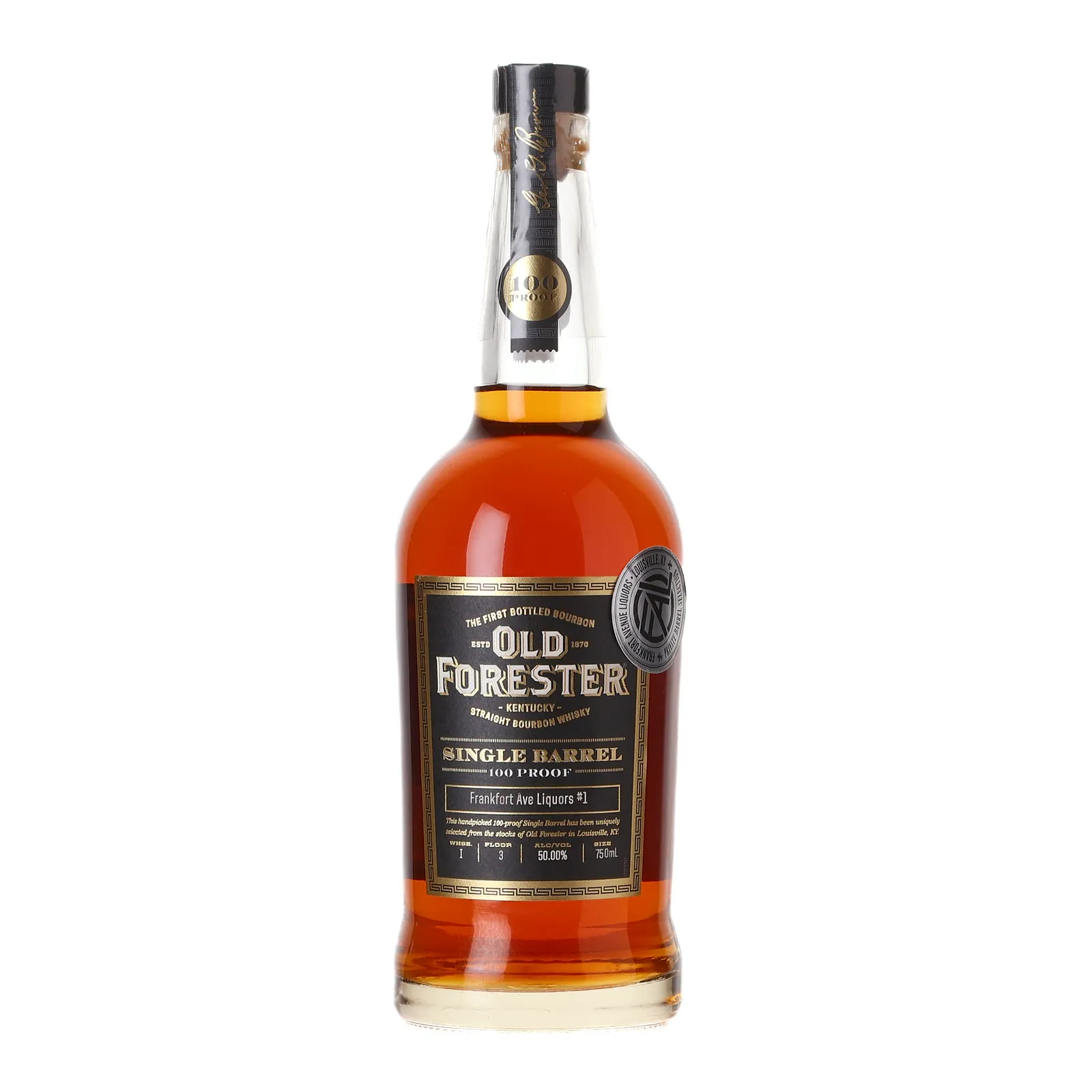 Old Forester Single Barrel Frankfort Ave Liquors #1, 50% whisky bottle